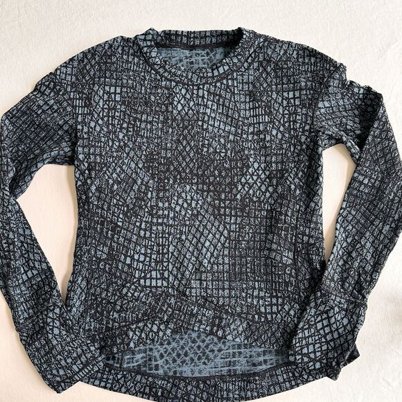 Lululemon Close To Crossing CrewNeck Jacquard Textured Top Long Slv Top L 10 - Picture 2 of 6